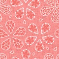 Vector red shibori floral pattern with canvas background. Suitable for textile, gift wrap and wallpaper