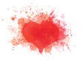 Vector red, splashing heart. Royalty Free Stock Photo