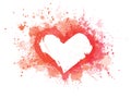 Vector red, splashing heart. Royalty Free Stock Photo