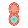 Vector red toilet illustration isolated Royalty Free Stock Photo
