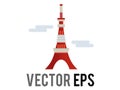 Vector the red Tokyo Tower architecture building icon