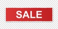 Vector red torn paper banner with ripped edges with text SALE on transparent background Royalty Free Stock Photo