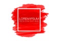 Red Water Color Text Frame with White Square Shape Line Royalty Free Stock Photo