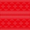 Vector red white lace, snowflakes seamless pattern Royalty Free Stock Photo