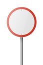 Vector Red and White Round Prohibition Sign Icon. Stop Traffic Sign Frame Closeup Isolated on a White Background Royalty Free Stock Photo