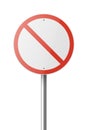 Vector Red and White Round Prohibition Sign Icon. Stop Traffic Sign Frame Closeup Isolated on a White Background Royalty Free Stock Photo