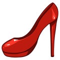 Vector Red Women Highheels Shoe