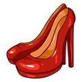 Vector Red Women Highheels Shoes Royalty Free Stock Photo