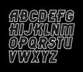 Vector regular retro upper case English alphabet letters collection. Royalty Free Stock Photo