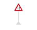 Vector Regulatory signs of Give way to oncoming vehicles isolated on white background. Traffic Sign. Road signs