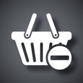 Vector remove from shopping basket icon