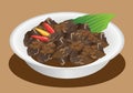 Vector - Rendang Padang, Indonesian Traditional Stew Beef