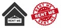 Rent Me Icon with Textured Rent Me Stamp Royalty Free Stock Photo