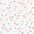 Vector repeat pattern with grey orange triangles