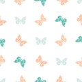 Colorfull butterflies repeat pattern. Vector seamless pattern.