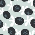 Vector repeat seamless pattern with cute blueberries.