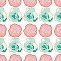 Vector repeat seamless pattern with roses