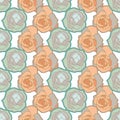 Vector repeat seamless pattern with roses