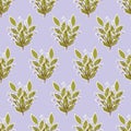 Vector repeat seamless pattern with small bouquet flowers. Royalty Free Stock Photo