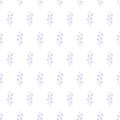Vector repeat seamless pattern with small flowerson light purple background. Royalty Free Stock Photo