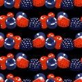 Vector repeated seamless pattern of different berries