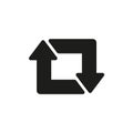 Vector repost flat icon on a black and white background