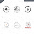 Circle logo badge template for food restaurant, studio, personal branding and apparels