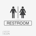 Vector restroom icons: lady, man Royalty Free Stock Photo