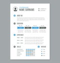 Vector resume cv a4 letter on white.