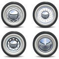 Vector Retro Car Wheels