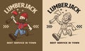 Retro Cartoon Character of Lumberjack Mascot