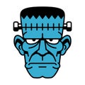 Vector Retro Cartoon Funny Frankenstein Head Isolated Royalty Free Stock Photo