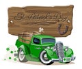 Vector Saint Patrick`s retro cartoon beer pick-up