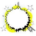 Vector retro comic book blank explosion bubble. Royalty Free Stock Photo