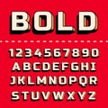 Vector Retro 3D Font with shadow