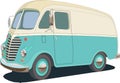 Vector retro food van, color illustrution, cartoon style Royalty Free Stock Photo