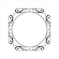 Vector retro frames .Vector illustration. Black white. Royalty Free Stock Photo