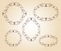 Vector retro frames .Vector illustration.Brown beige. Royalty Free Stock Photo