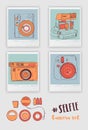 Vector retro hand drawn old- fashioned photo camera isolated in