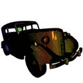 Vector retro hotrod, Old car 3d mesh cartoon
