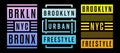 Vector retro illustration on the theme of Brooklyn. Urban. Modern. Stylized vintage grunge typography, t-shirt graphics