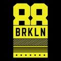 Vector retro illustration on the theme of Brooklyn. Urban. Modern. Stylized vintage grunge white typography, poster