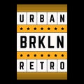 Vector retro illustration on the theme of Brooklyn. Urban. Modern. Stylized vintage grunge white typography, t-shirt