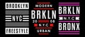 Vector retro illustration on the theme of Brooklyn. Urban. Modern. Stylized vintage grunge white typography, t-shirt