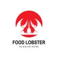 Vector Retro Logo Sea Animals Lobster,Seafood,Illustration Design Suitable for Sticker, Screen Printing, Banner, Restaurant Royalty Free Stock Photo