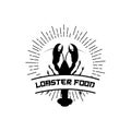 Vector Retro Logo Sea Animals Lobster,Seafood,Illustration Design Suitable for Sticker, Screen Printing, Banner, Restaurant Royalty Free Stock Photo