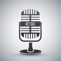 Vector retro microphone icon Royalty Free Stock Photo