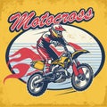 Retro motocross design badge Royalty Free Stock Photo