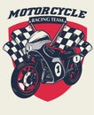 Retro motorcycle racing badge design