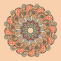 Vector retro ornamental round lace pattern